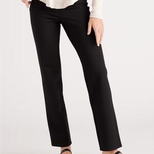 Quince Ultra-Stretch Ponte Straight Leg Pants- Black